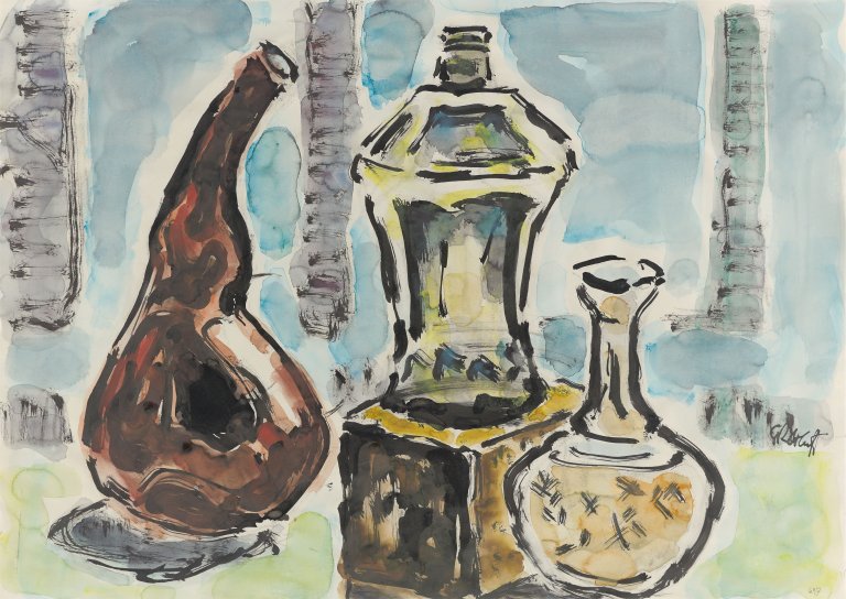 This picture shows the following artwork: Karl Schmidt-Rottluff. ”Gläsernes”. 1969.