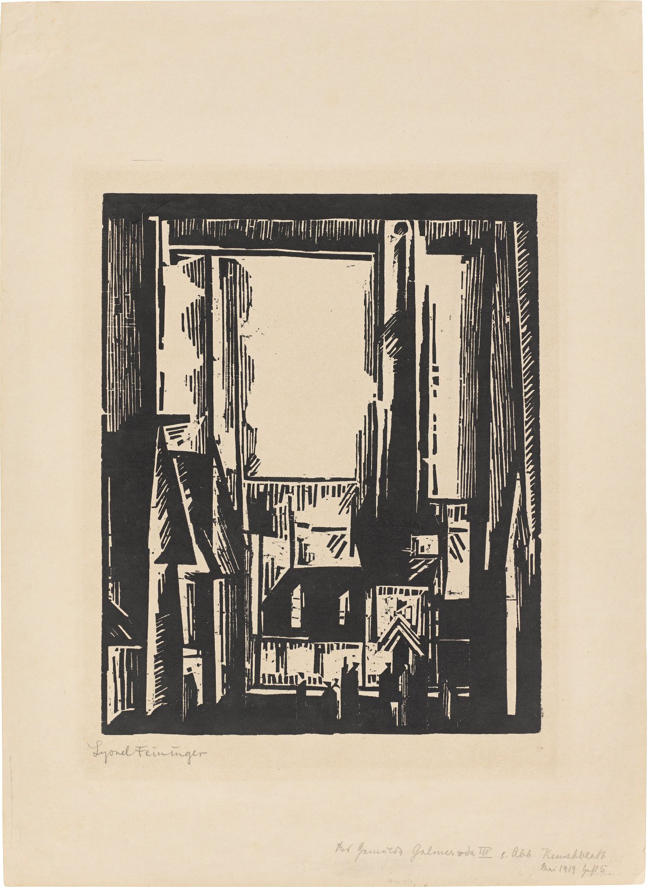 This picture shows the following artwork: Lyonel Feininger. ”Gelmeroda”. 1918.