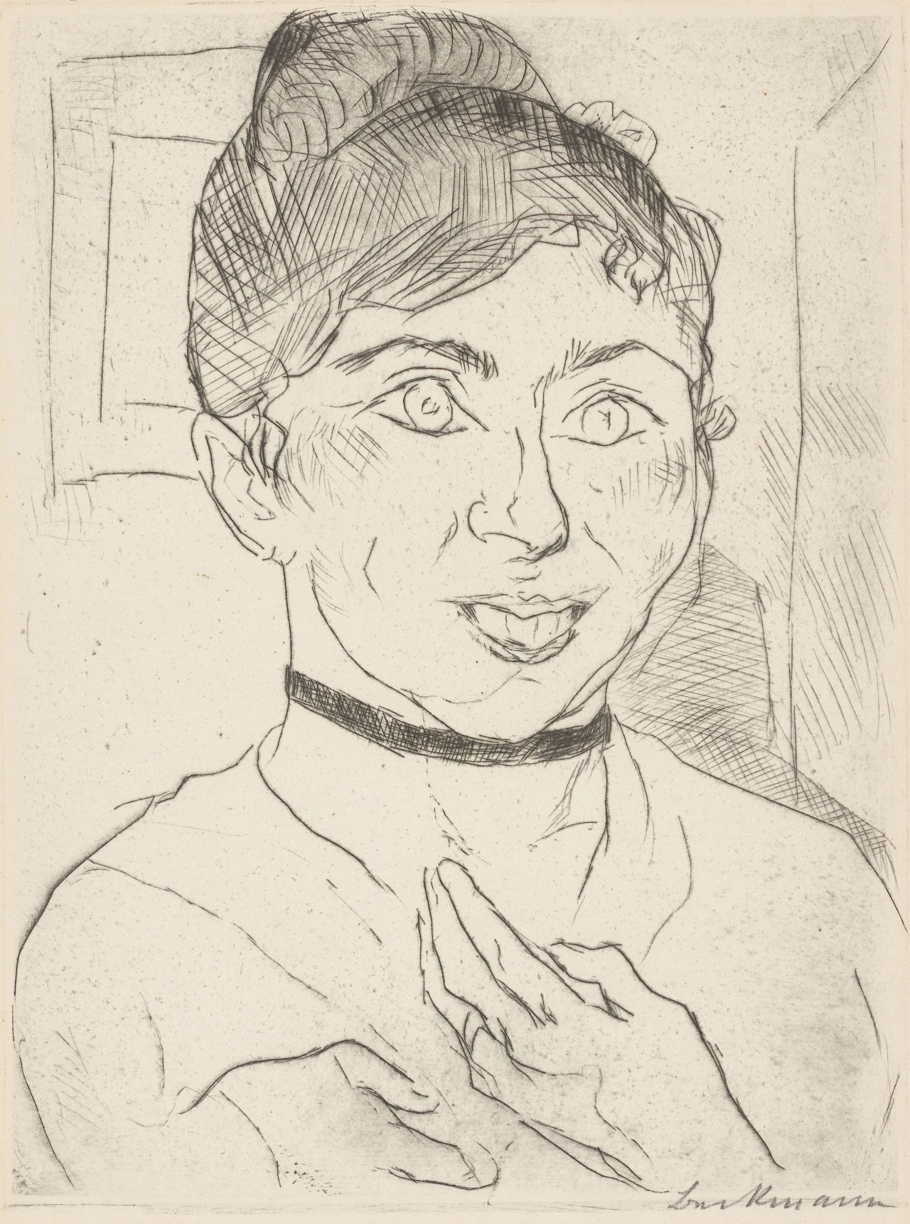 Auf diesem Bild ist das folgende Kunstwerk zu sehen: Max Beckmann. „Bildnis Käthe Carl“. Um 1916/1920.