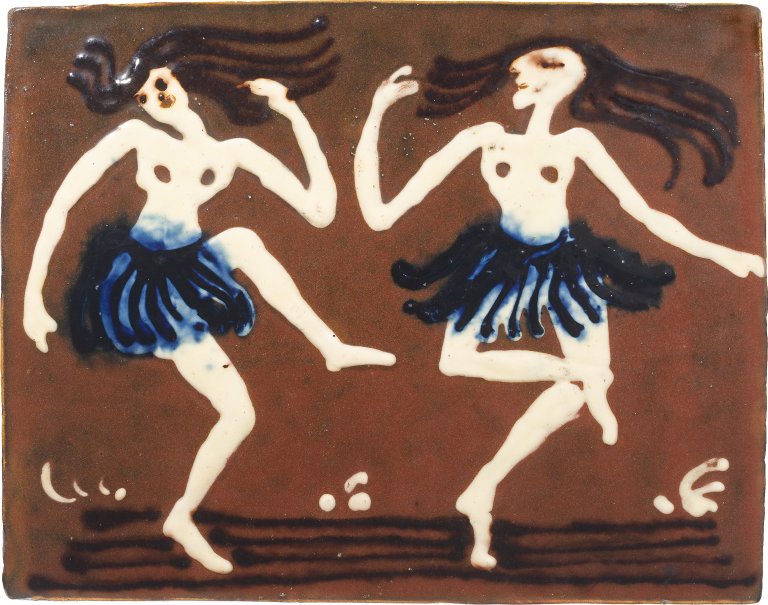 Auf diesem Bild ist das folgende Kunstwerk zu sehen: Emil Nolde. Tänzerinnen. 1913.