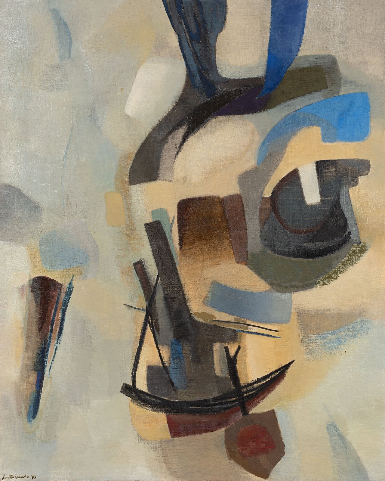 Auf diesem Bild ist das folgende Kunstwerk zu sehen: Giuseppe Santomaso. „I basti“. 1955.