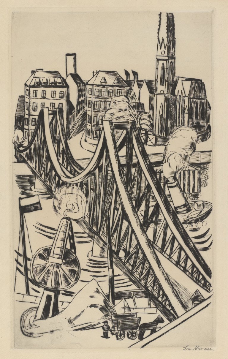 Auf diesem Bild ist das folgende Kunstwerk zu sehen: Max Beckmann. „Große Brücke“. 1922.