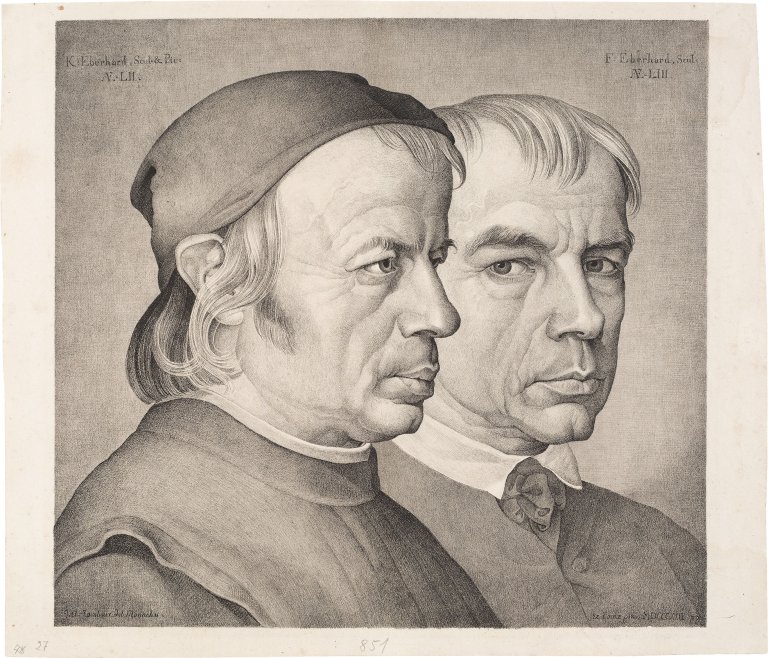 Auf diesem Bild ist das folgende Kunstwerk zu sehen: Johann Anton Ramboux. „Bildnis der Gebrüder Konrad und Franz Eberhard“. 1822.