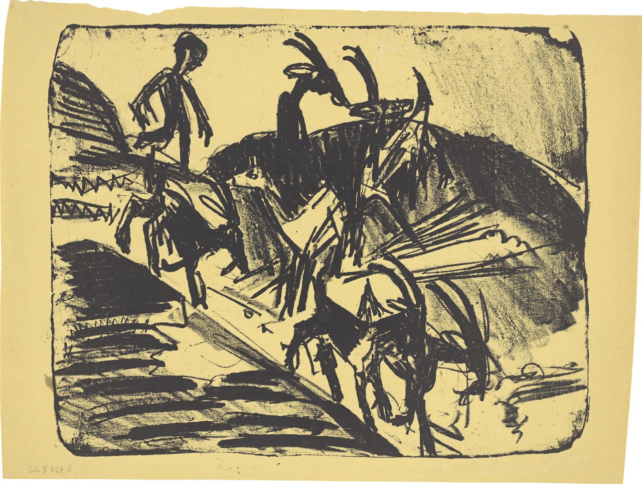 This picture shows the following artwork: Ernst Ludwig Kirchner. ”Ziegenherde”. 1922.