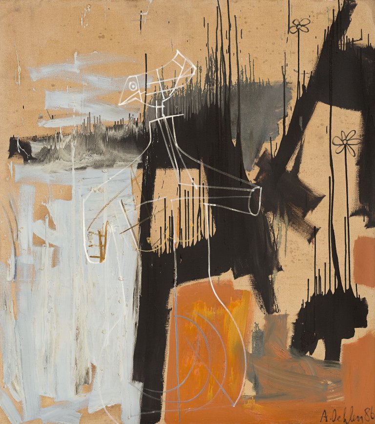 Auf diesem Bild ist das folgende Kunstwerk zu sehen: Albert Oehlen. Ohne Titel. 1986.