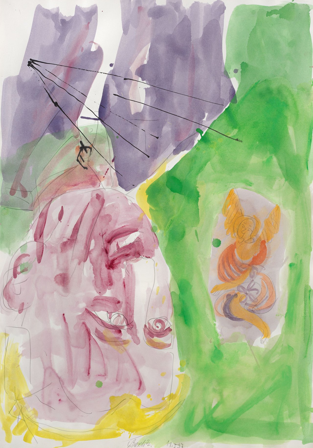 Auf diesem Bild ist das folgende Kunstwerk zu sehen: Georg Baselitz. Ohne Titel. 1997.