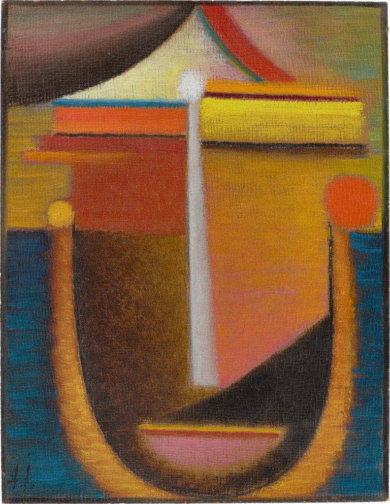 Auf diesem Bild ist das folgende Kunstwerk zu sehen: Alexej von Jawlensky. „Abstrakter Kopf: Komposition Nr. 10“. Um 1924.