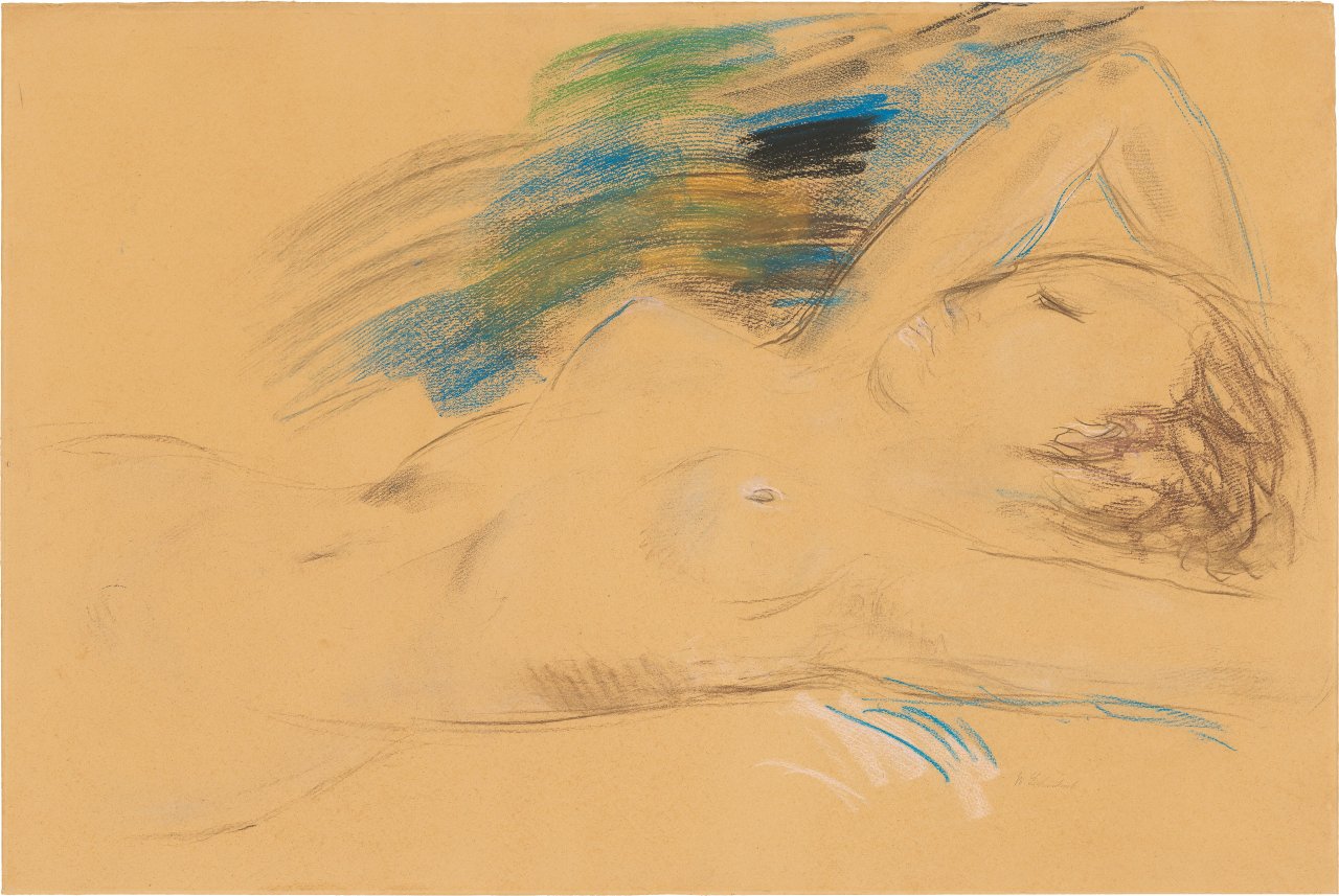 Auf diesem Bild ist das folgende Kunstwerk zu sehen: Wilhelm Lehmbruck. „Liegender Frauenhalbakt“. 1915.