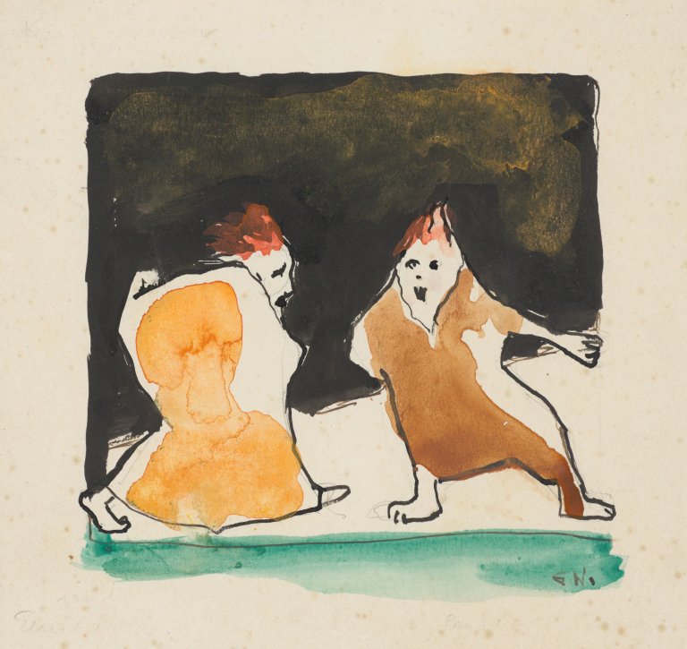 Auf diesem Bild ist das folgende Kunstwerk zu sehen: Emil Nolde. „Weihnachtsgrüße an Familie Probst“. Vor 1934.