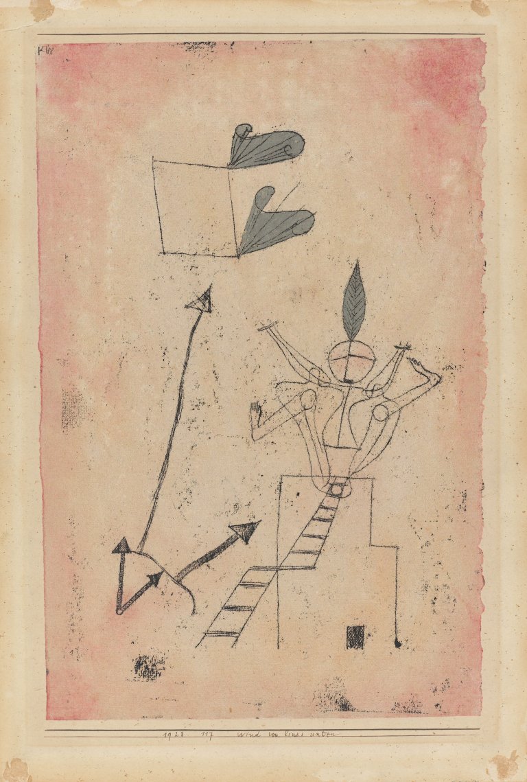Auf diesem Bild ist das folgende Kunstwerk zu sehen: Paul Klee. „Wind von links unten“. 1923.