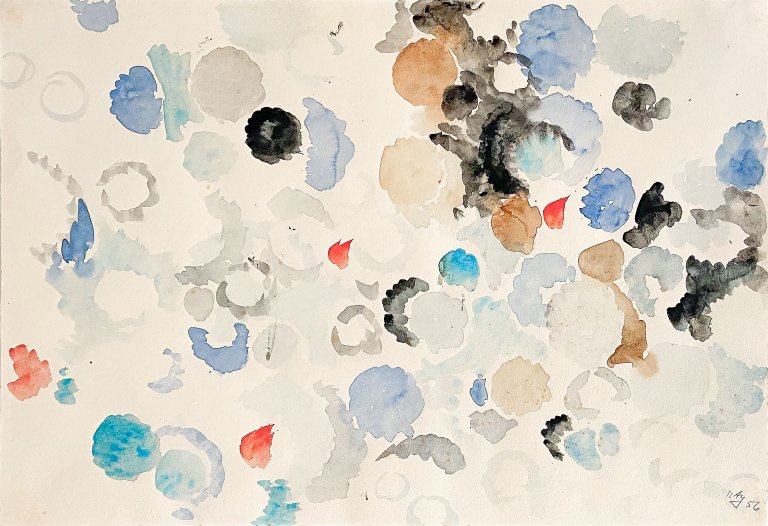 Auf diesem Bild ist das folgende Kunstwerk zu sehen: Ernst Wilhelm Nay. „Firmament“. 1956.