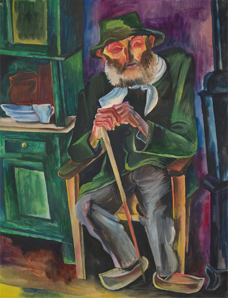 Auf diesem Bild ist das folgende Kunstwerk zu sehen: Conrad Felixmüller. „Alter Westfalen-Bauer“. 1924.