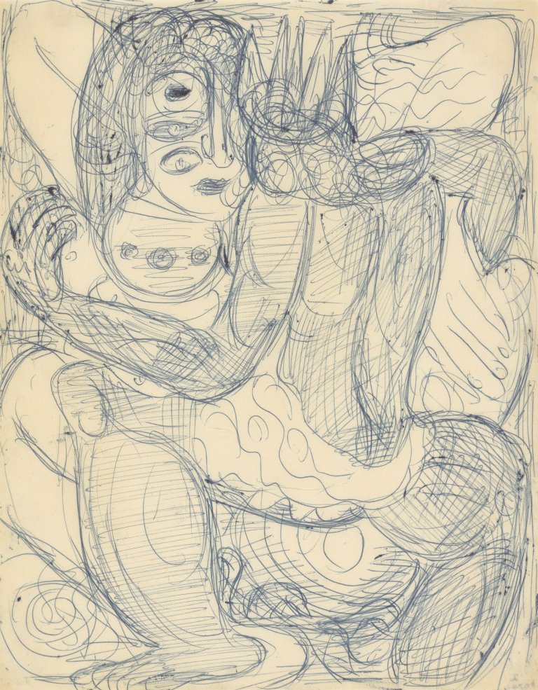 Auf diesem Bild ist das folgende Kunstwerk zu sehen: Emil Nolde. „Junger Mann aus Papua-Neuguinea“. 1914.