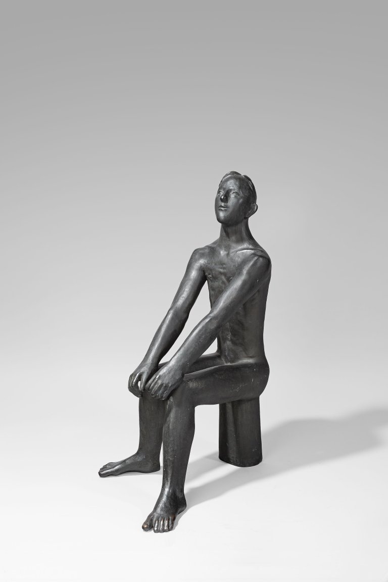Auf diesem Bild ist das folgende Kunstwerk zu sehen: Hermann Blumenthal. „Sitzender auf Baumstumpf“. 1930/31.