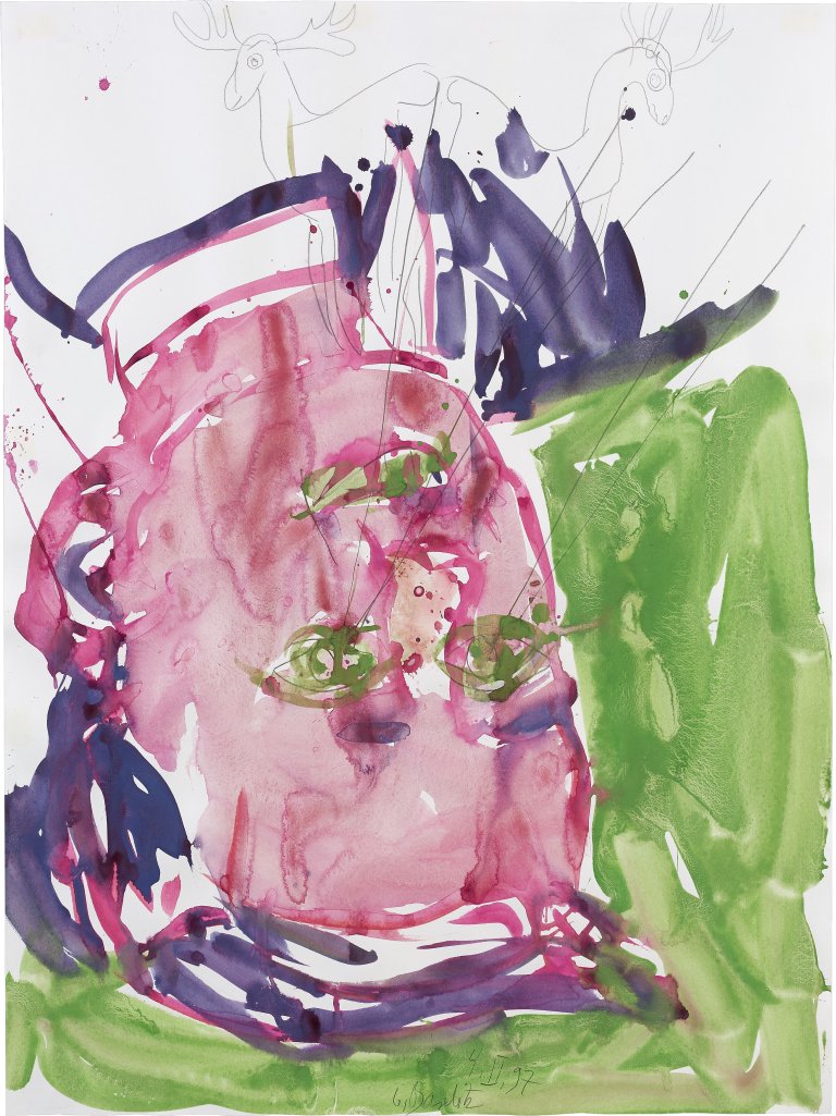 Auf diesem Bild ist das folgende Kunstwerk zu sehen: Georg Baselitz. Ohne Titel. 1997.
