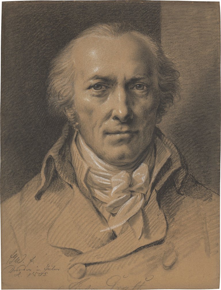 Auf diesem Bild ist das folgende Kunstwerk zu sehen: Friedrich Georg Weitsch. „Anton Graff“. 1805.