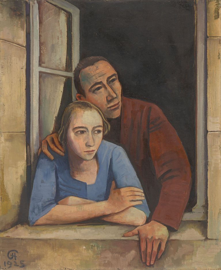 Auf diesem Bild ist das folgende Kunstwerk zu sehen: Karl Hofer. „Paar am Fenster“. 1925.