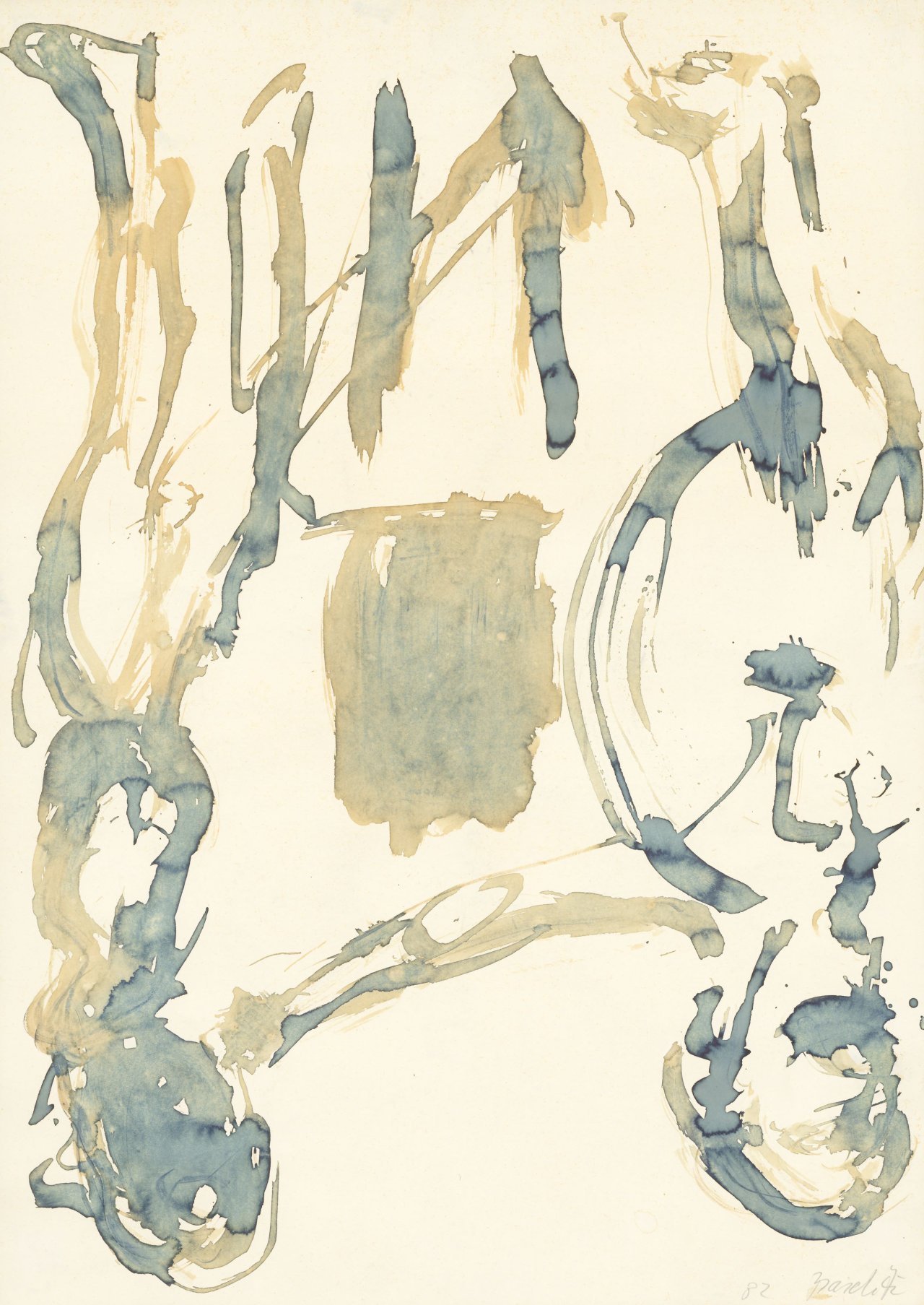 Auf diesem Bild ist das folgende Kunstwerk zu sehen: Georg Baselitz. Adieu. 1982.