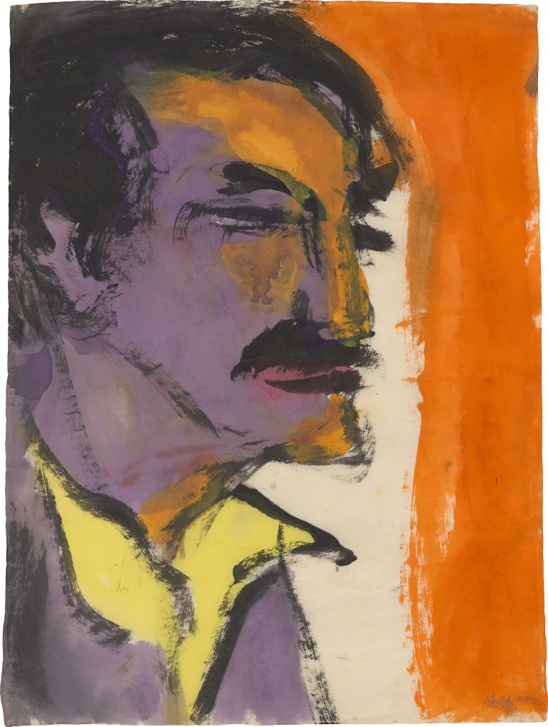 Auf diesem Bild ist das folgende Kunstwerk zu sehen: Emil Nolde. „Porträt Hermann Probst“. Vor 1921.