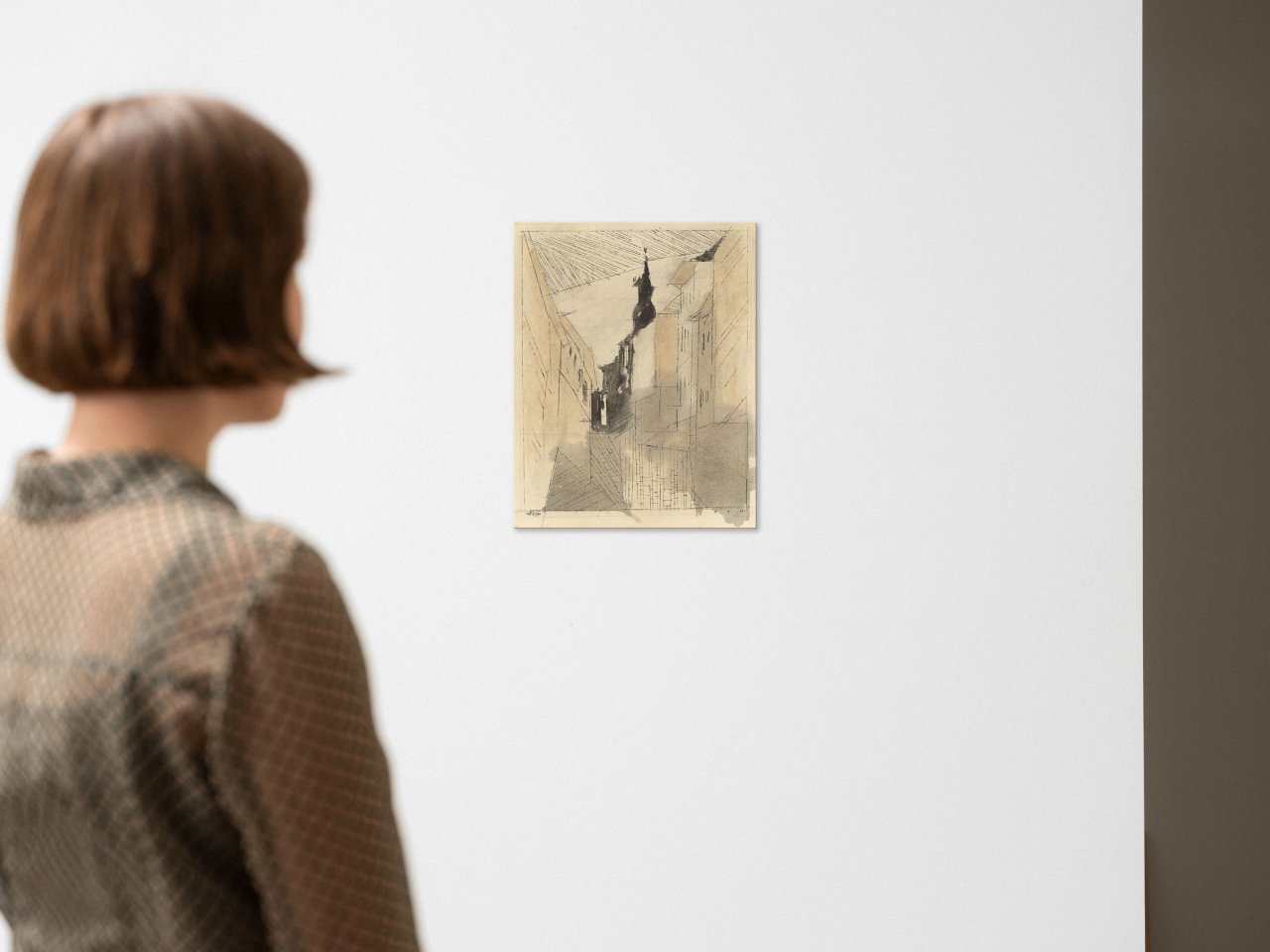 Auf diesem Bild ist das folgende Kunstwerk zu sehen: Lyonel Feininger. Street, Cammin (Recollection). 1947.