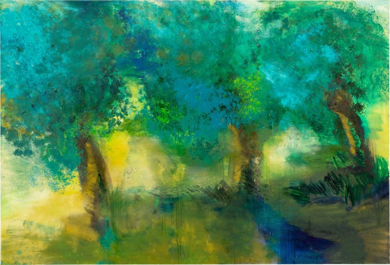 Auf diesem Bild ist das folgende Kunstwerk zu sehen: Rainer Fetting. „fries. Weiden“. 2000.