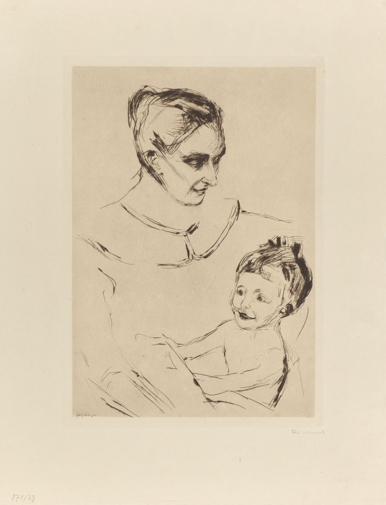 Auf diesem Bild ist das folgende Kunstwerk zu sehen: Edvard Munch. „Mutterglück“. 1902-03/1906.