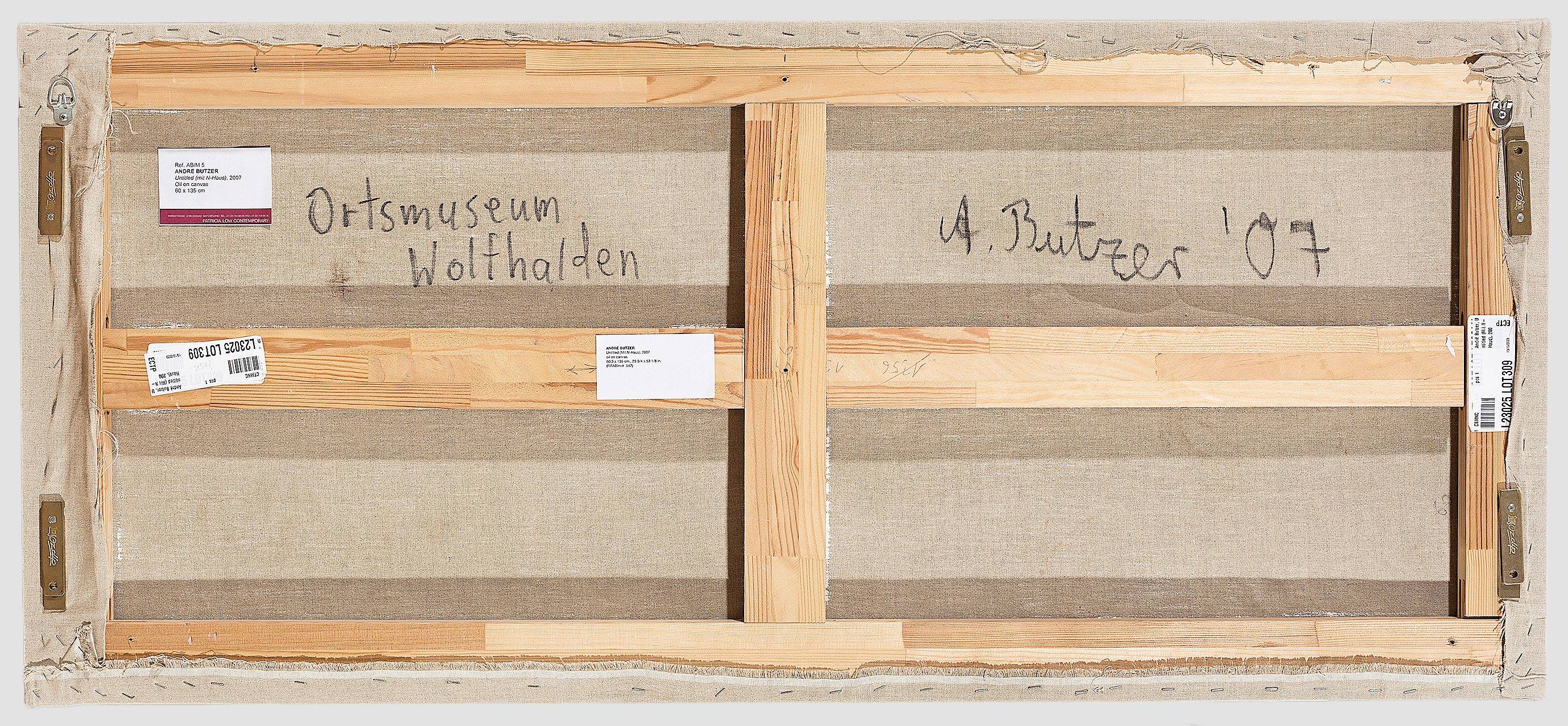 Auf diesem Bild ist das folgende Kunstwerk zu sehen: André Butzer. Ohne Titel (mit N-Haus). 2007.