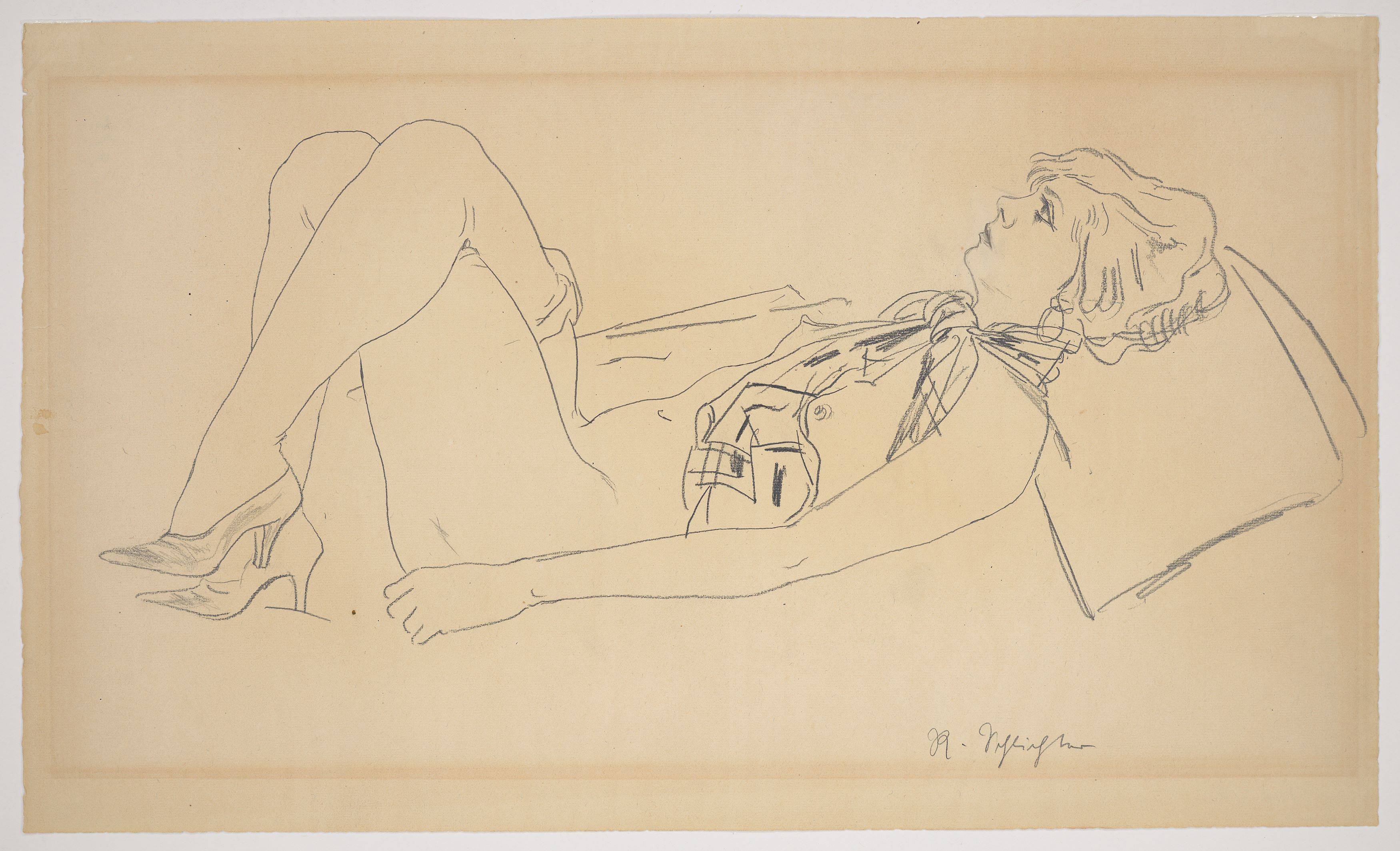 This picture shows the following artwork: Rudolf Schlichter. ”Liegende Speedy”.