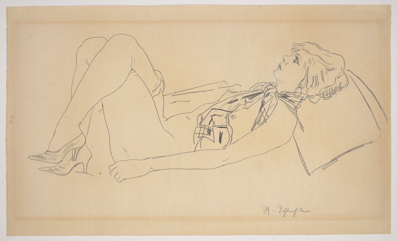 This picture shows the following artwork: Rudolf Schlichter. ”Liegende Speedy”.