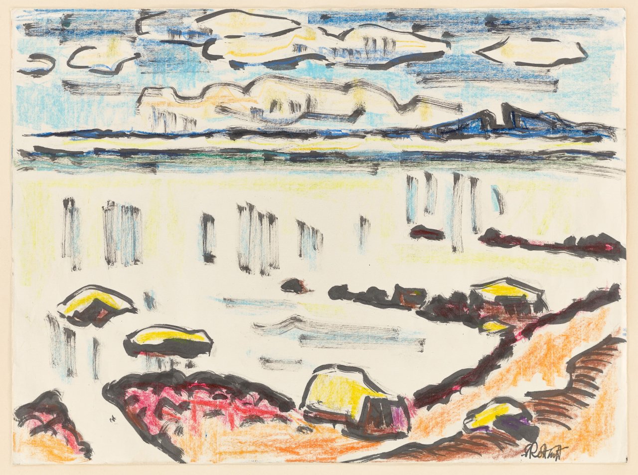 This picture shows the following artwork: Karl Schmidt-Rottluff. Glänzendes Wasser (Gleaming water). 1967.