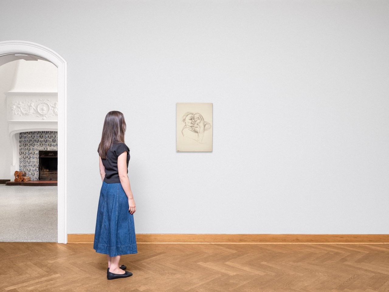 This picture shows the following artwork: Käthe Kollwitz. ”Mutter, Säugling an ihr Gesicht drückend”. 1925.