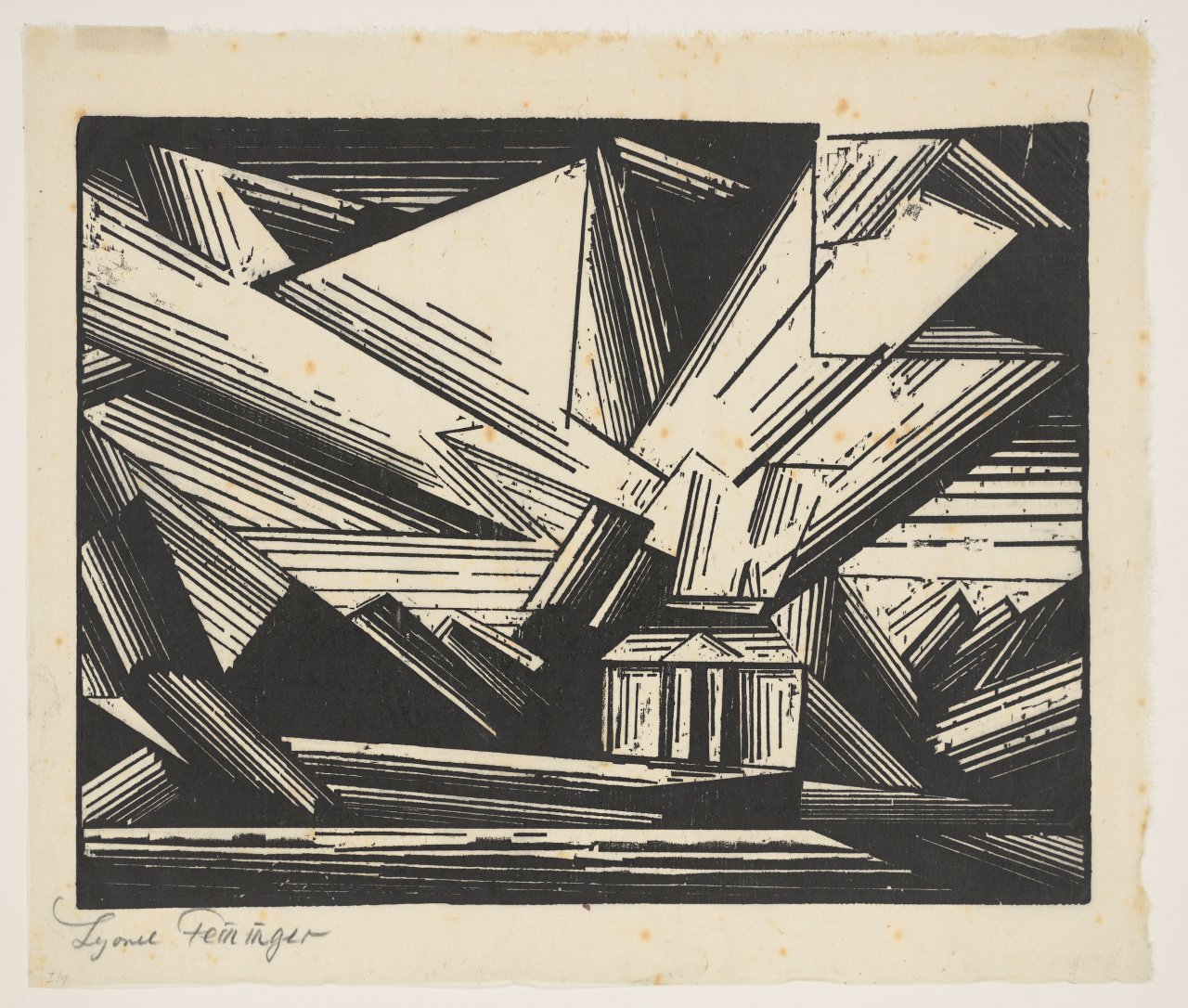 This picture shows the following artwork: Lyonel Feininger. ”Villa am Strande, 4”. 1920.