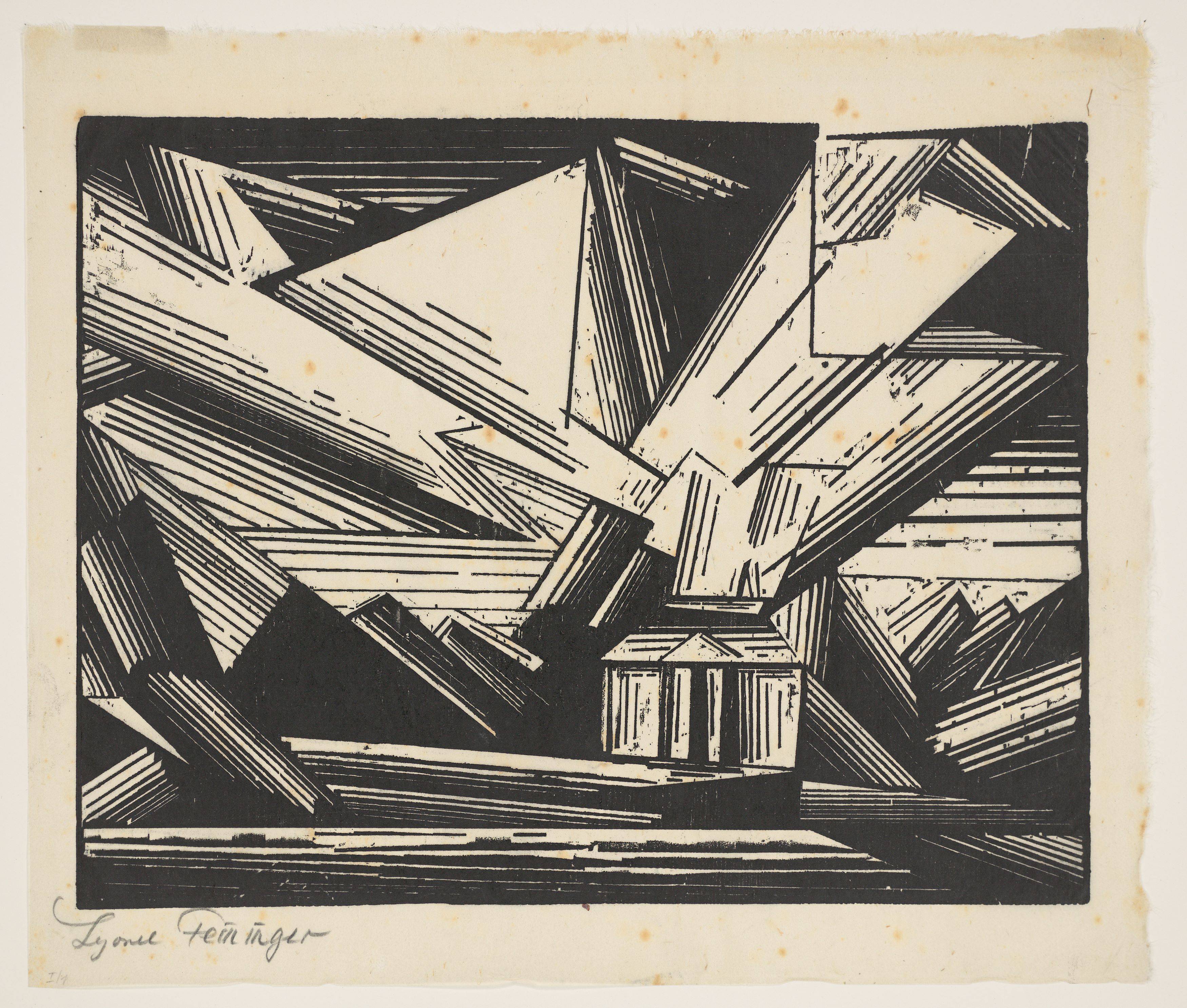 This picture shows the following artwork: Lyonel Feininger. ”Villa am Strande, 4”. 1920.