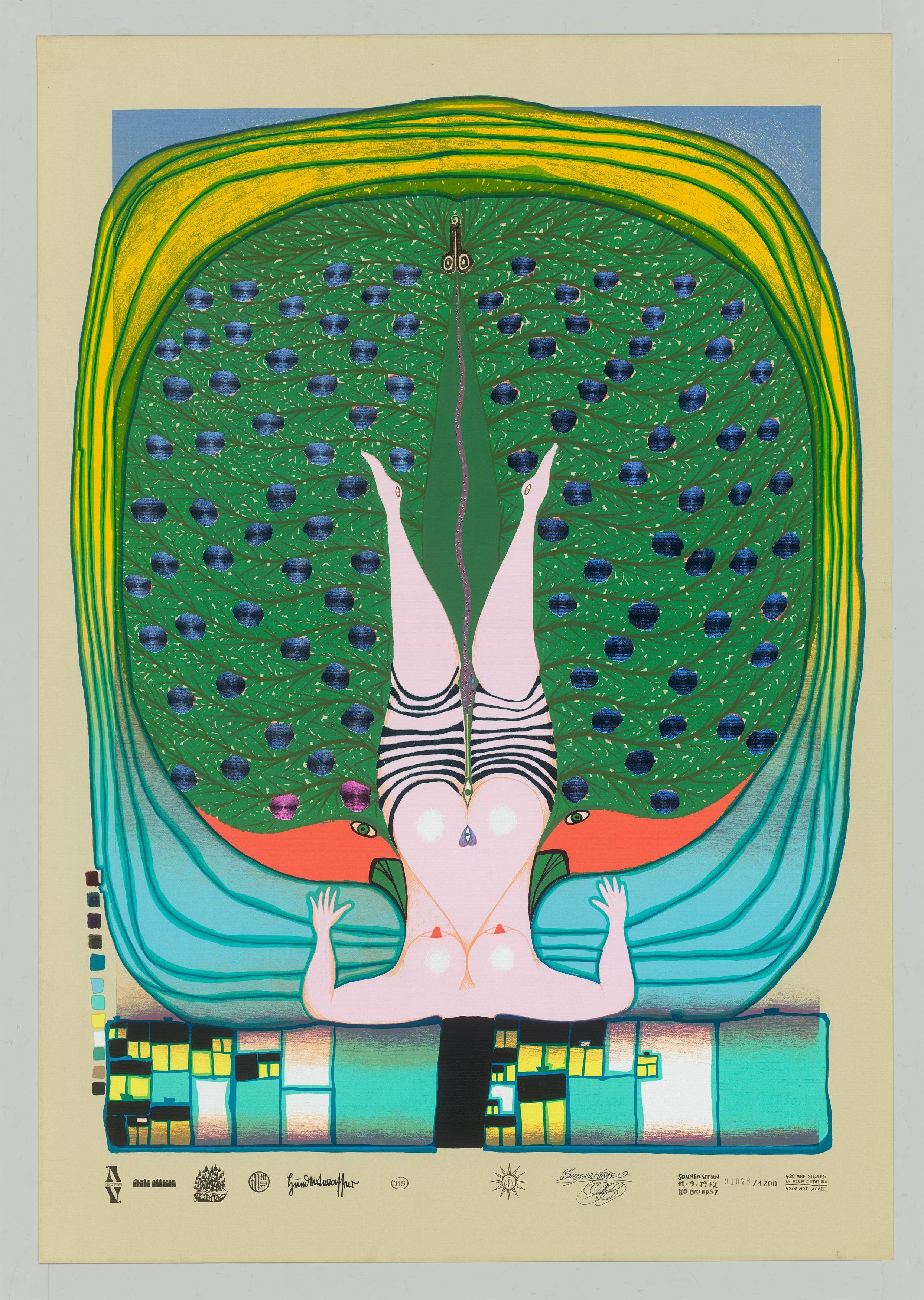 This picture shows the following artwork: Friedensreich Hundertwasser. ”Hommage à Schröder Sonnenstern”. 1972.