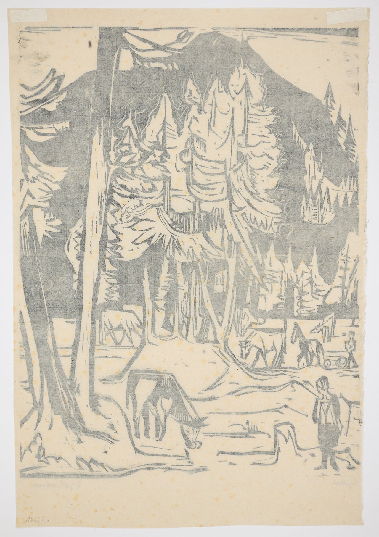 Auf diesem Bild ist das folgende Kunstwerk zu sehen: Ernst Ludwig Kirchner. „Herbstlandschaft“. 1924.