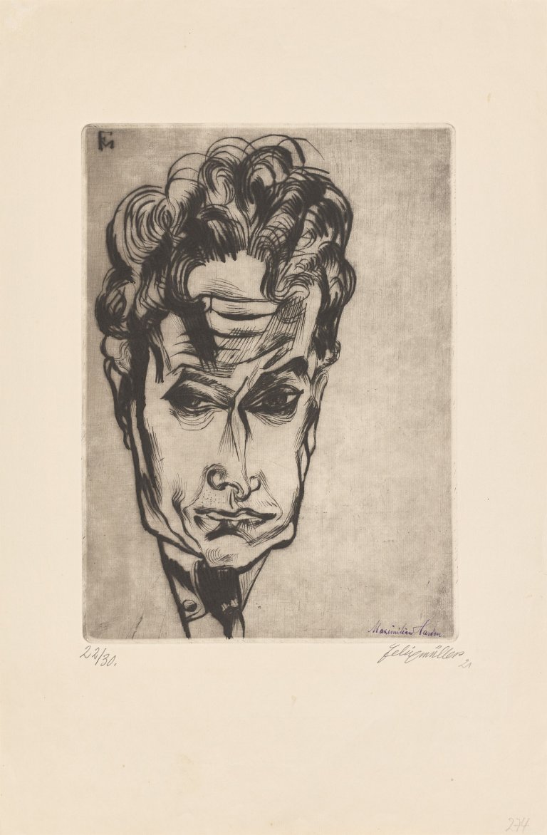 This picture shows the following artwork: Conrad Felixmüller. ”Bildnis Maximilian Harden”. 1921.