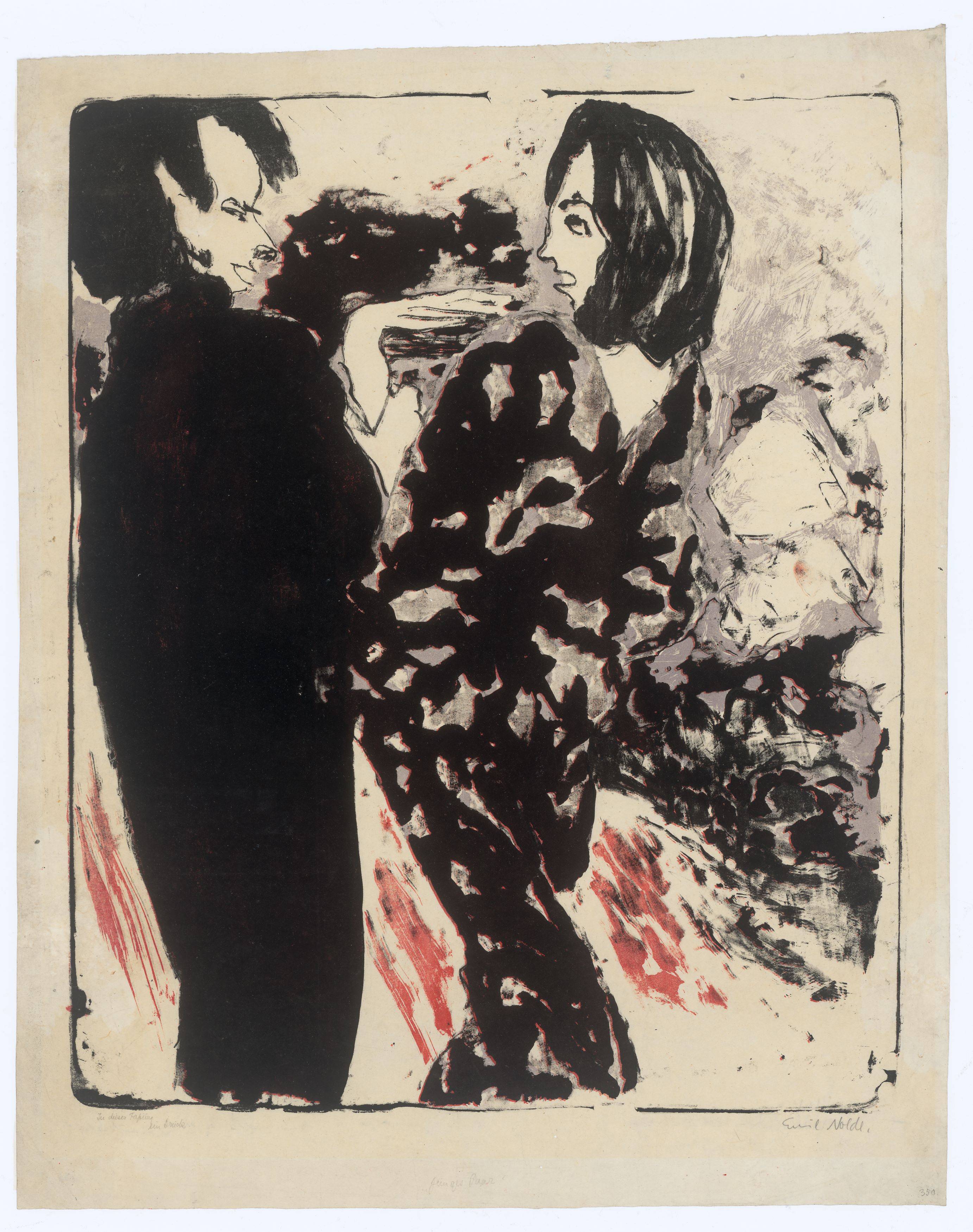 Auf diesem Bild ist das folgende Kunstwerk zu sehen: Emil Nolde. „Junges Paar“. 1913.