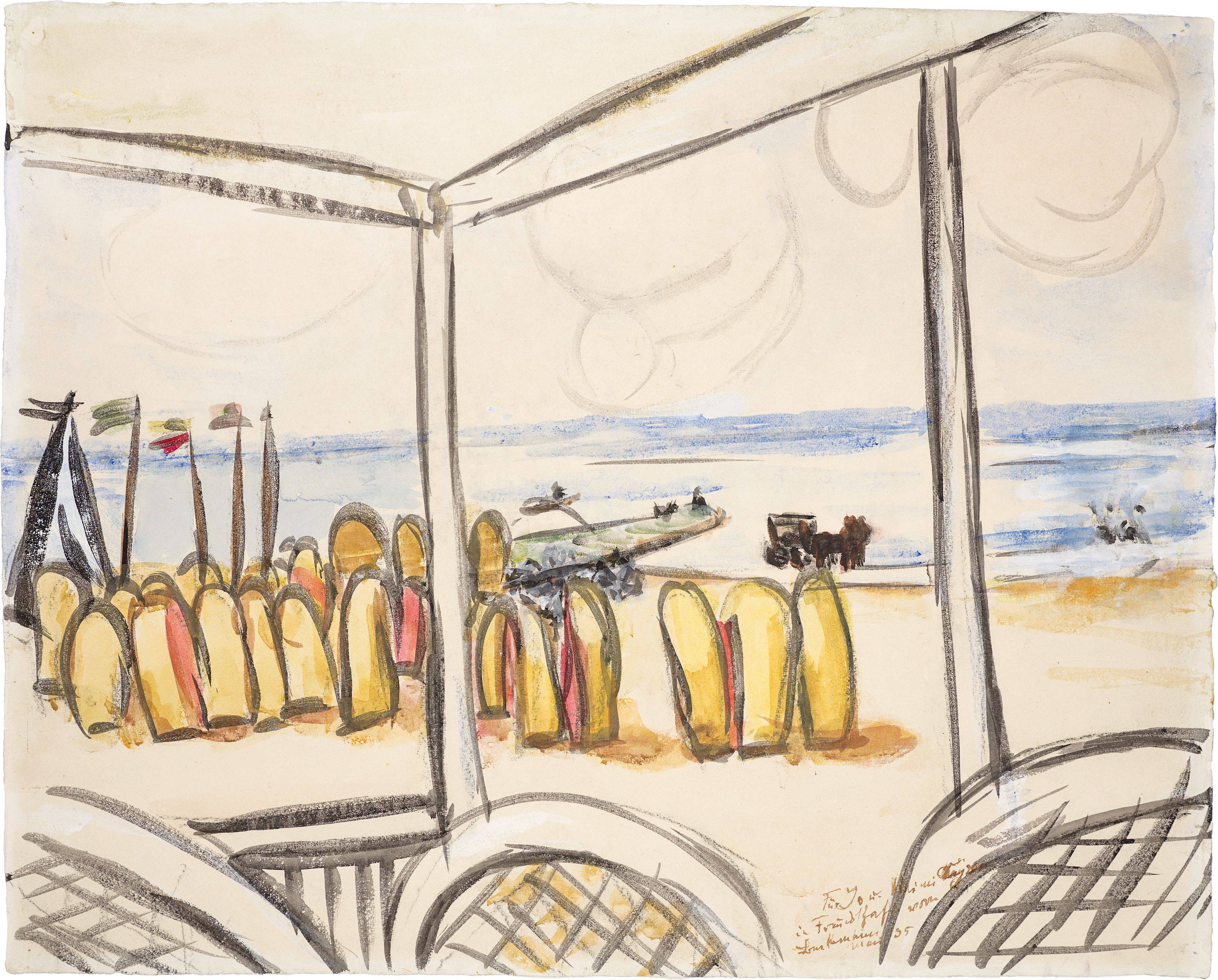 This picture shows the following artwork: Max Beckmann. ”Strandansicht von der Terrasse aus gesehen”. 1935.