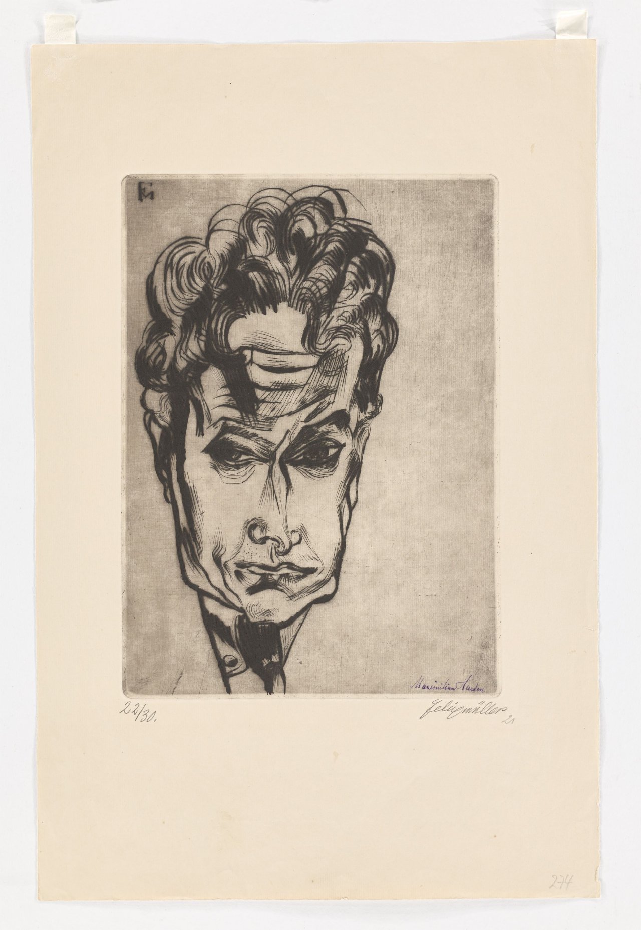 This picture shows the following artwork: Conrad Felixmüller. ”Bildnis Maximilian Harden”. 1921.