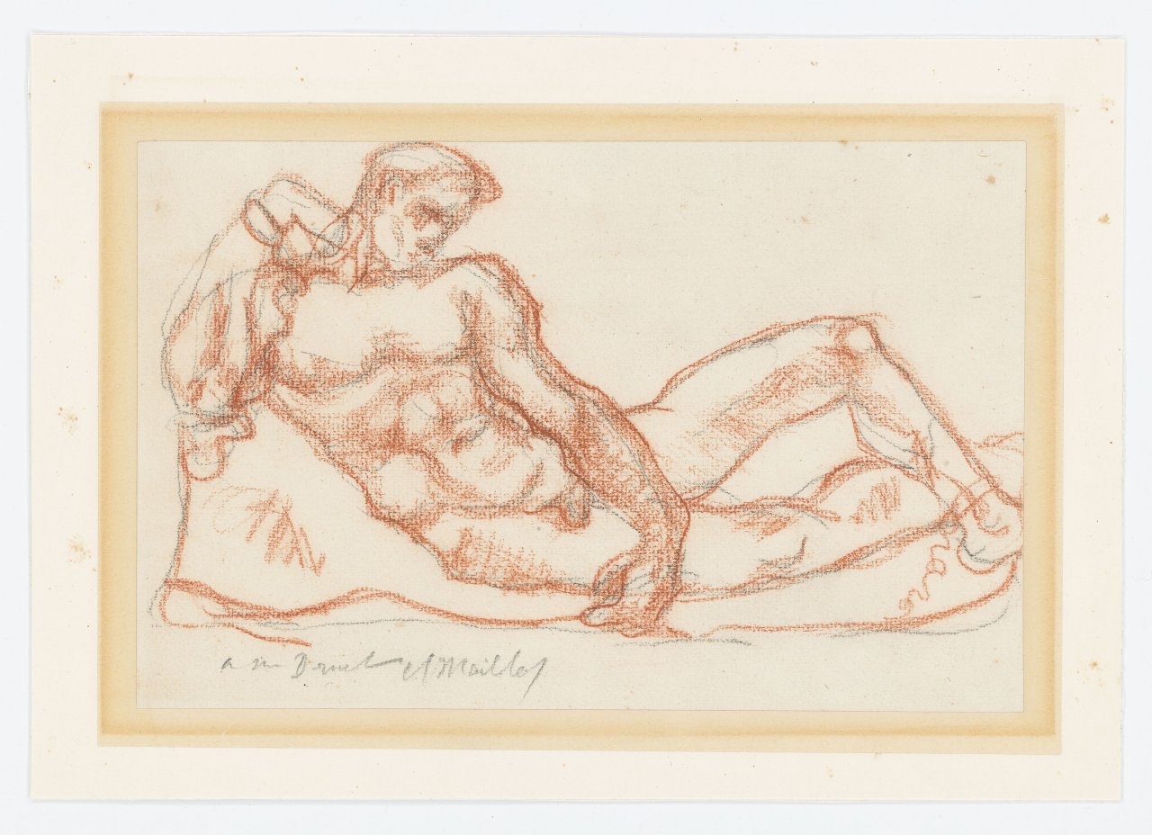 This picture shows the following artwork: Aristide Maillol. ”Homme couché”. Before 1916.