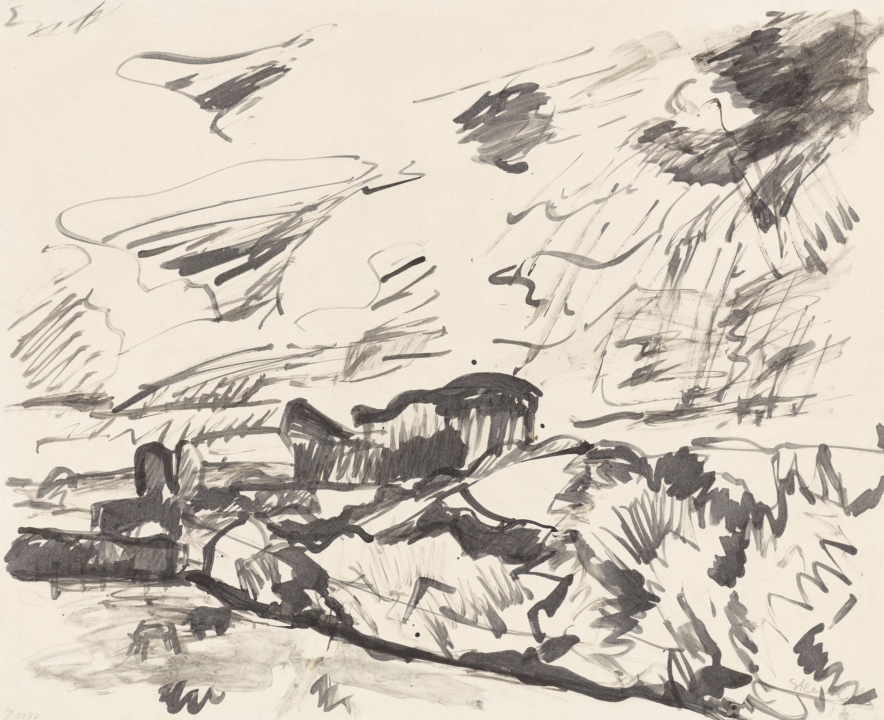 This picture shows the following artwork: Erich Heckel. ”Holsteinische Landschaft”. 1913.
