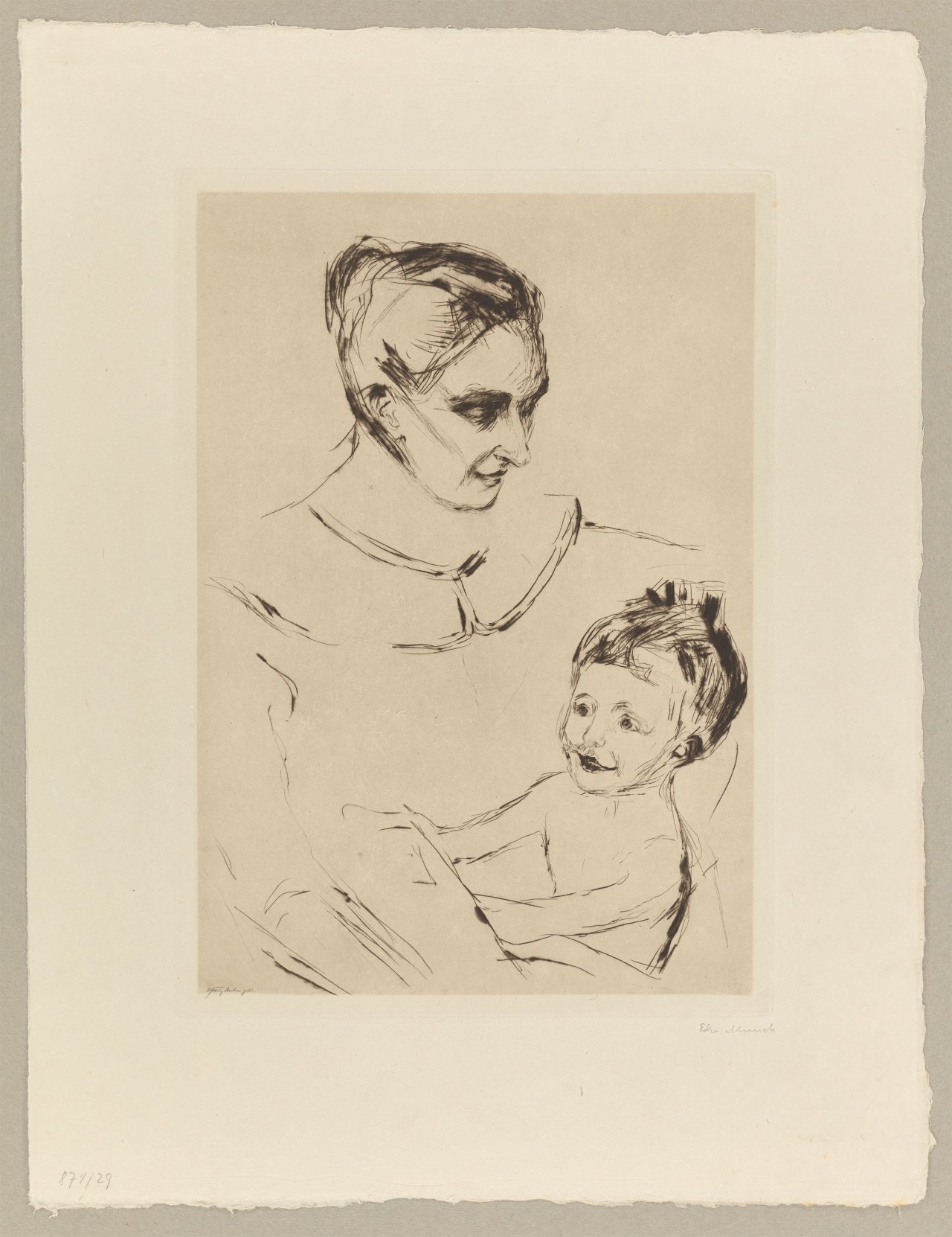 Auf diesem Bild ist das folgende Kunstwerk zu sehen: Edvard Munch. „Mutterglück“. 1902-03/1906.