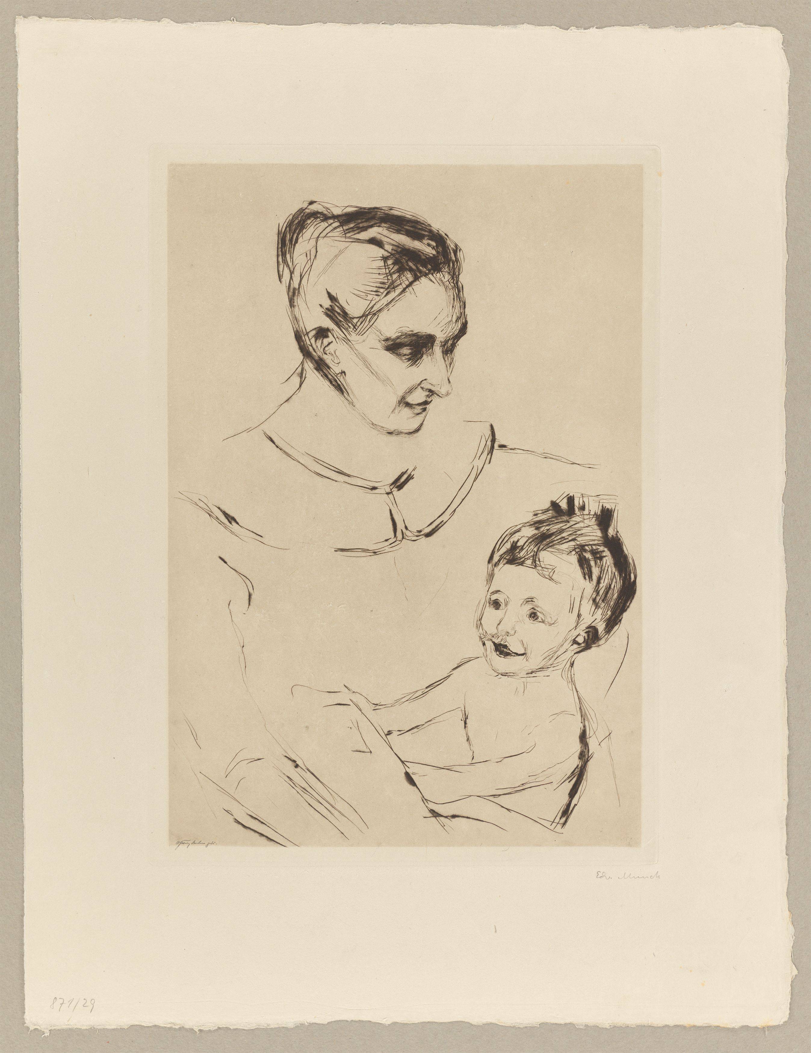 Auf diesem Bild ist das folgende Kunstwerk zu sehen: Edvard Munch. „Mutterglück“. 1902-03/1906.