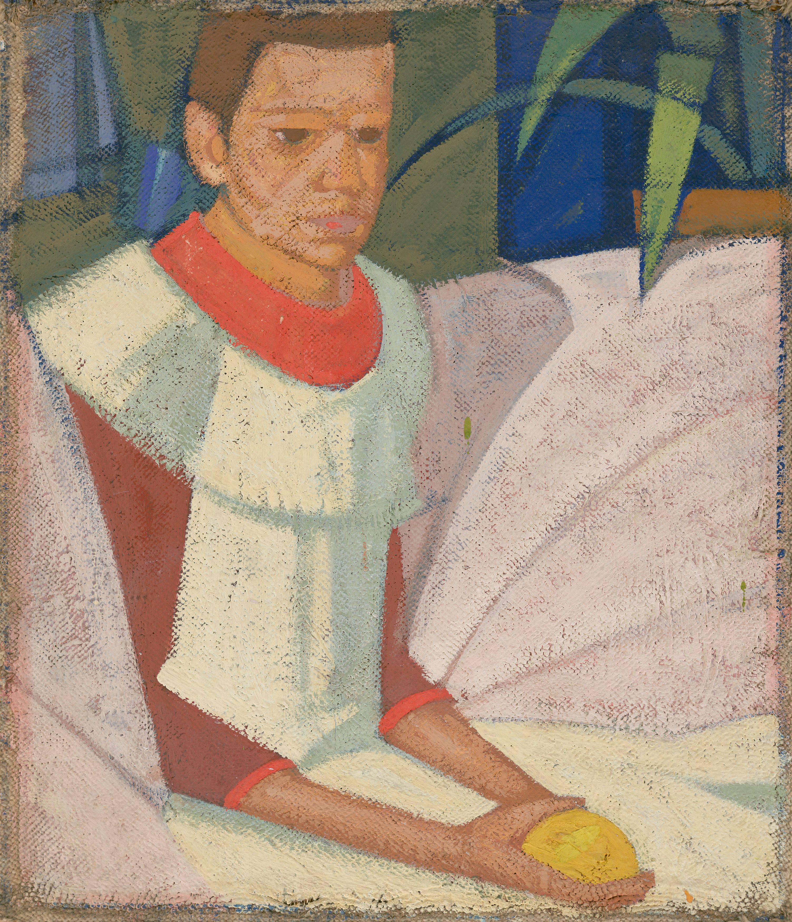 This picture shows the following artwork: Hermann Glöckner. ”Mädchen mit Frucht”. 1927.