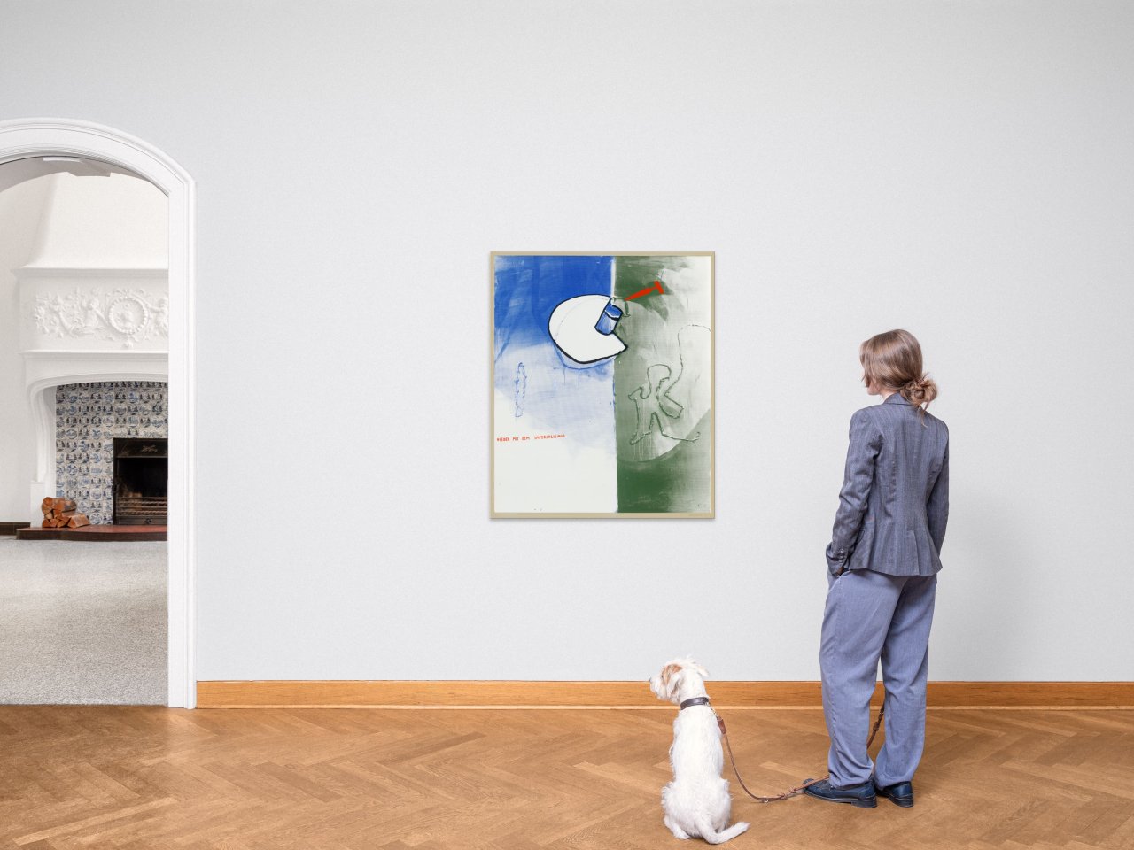 Auf diesem Bild ist das folgende Kunstwerk zu sehen: Martin Kippenberger. „Nieder mit dem Imperialismus“. 1984.