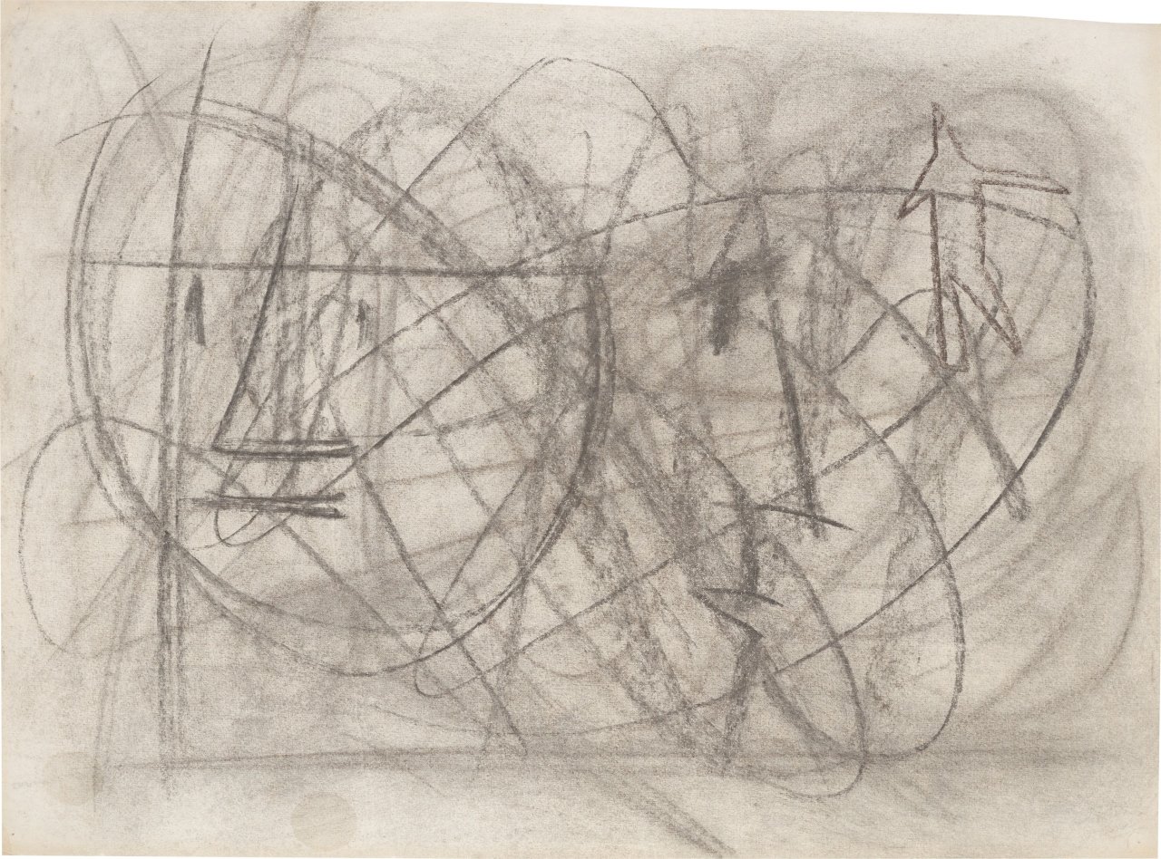 This picture shows the following artwork: Hermann Glöckner. ”Zur Familie”. 1959.