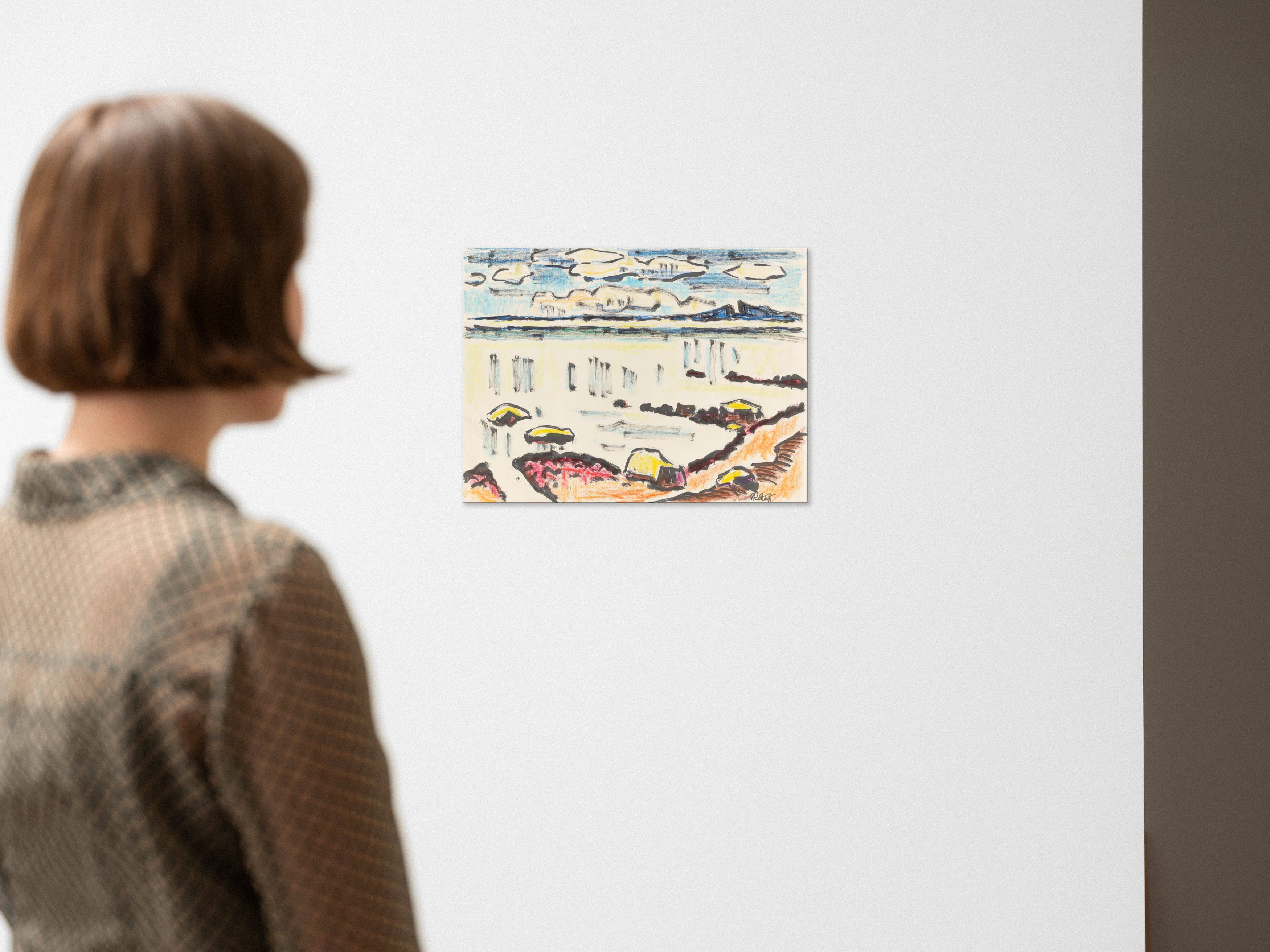 Auf diesem Bild ist das folgende Kunstwerk zu sehen: Karl Schmidt-Rottluff. Glänzendes Wasser. 1967.