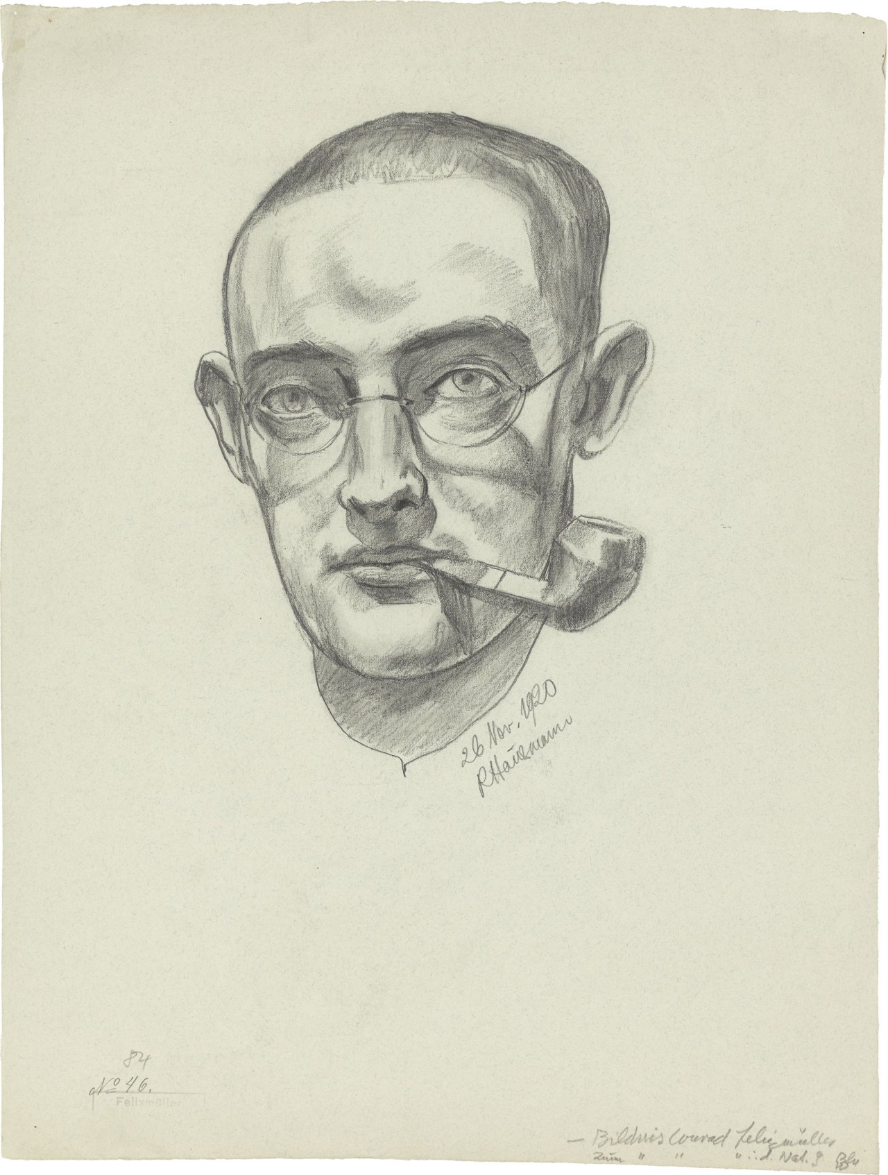 Auf diesem Bild ist das folgende Kunstwerk zu sehen: Raoul Hausmann. „Bildnis Conrad Felixmüller“. 1920.