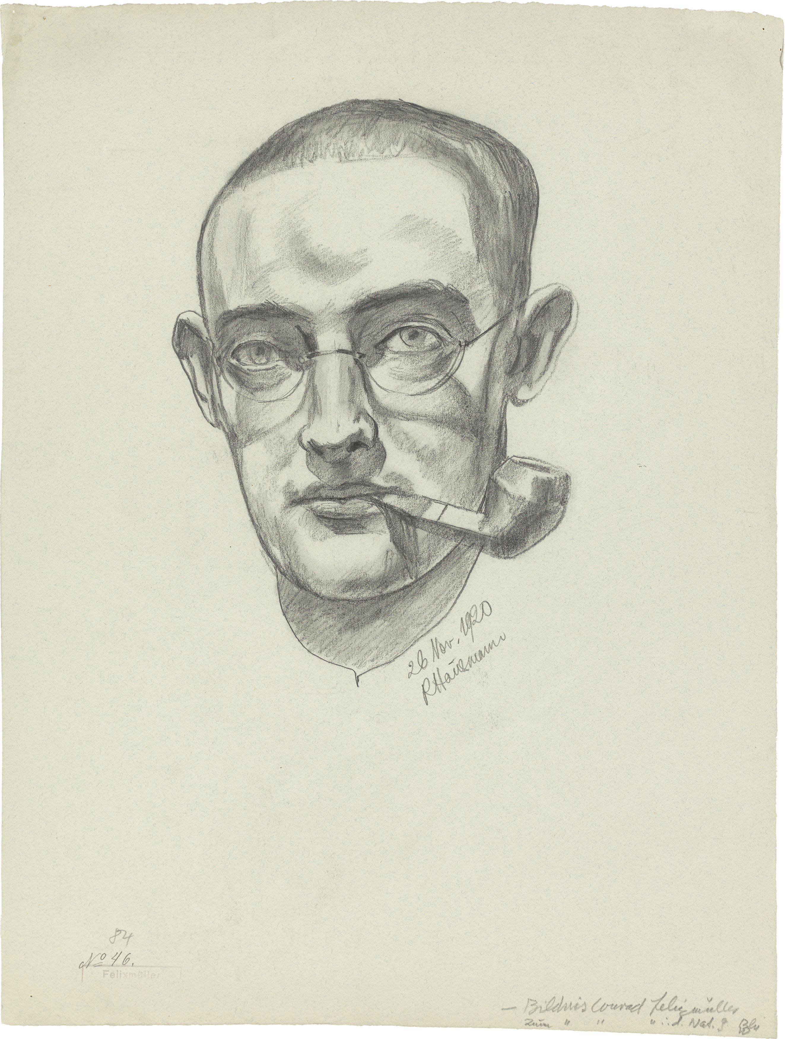 Auf diesem Bild ist das folgende Kunstwerk zu sehen: Raoul Hausmann. „Bildnis Conrad Felixmüller“. 1920.