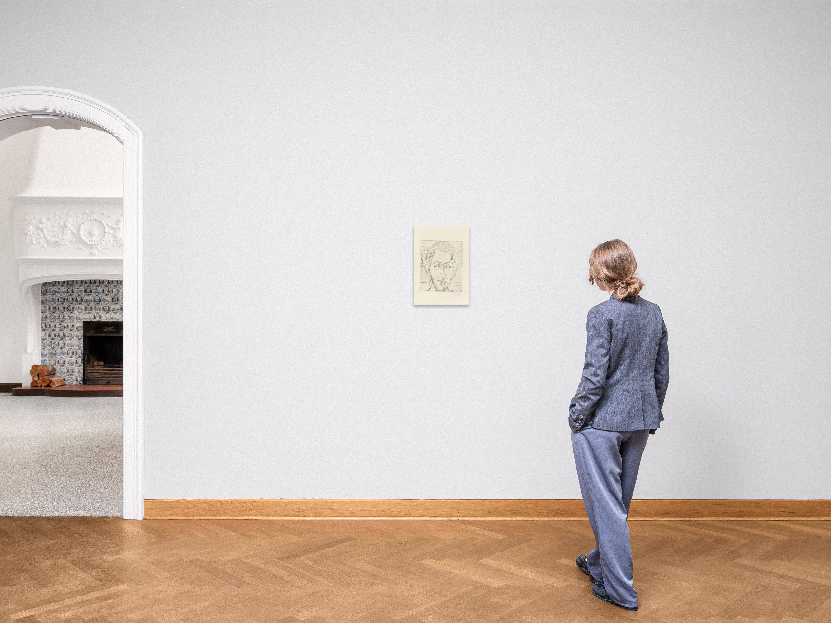 Auf diesem Bild ist das folgende Kunstwerk zu sehen: Ernst Ludwig Kirchner. „Kopf eines jungen Mannes (Dr. Hans Bütow)“. 1925/26.